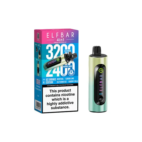 20mg Elf Bar 4 in 1 Pod Vape Kit 3200 Puffs - Image 10