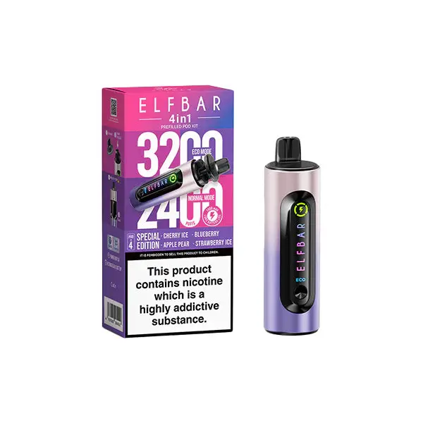 20mg Elf Bar 4 in 1 Pod Vape Kit 3200 Puffs - Image 7