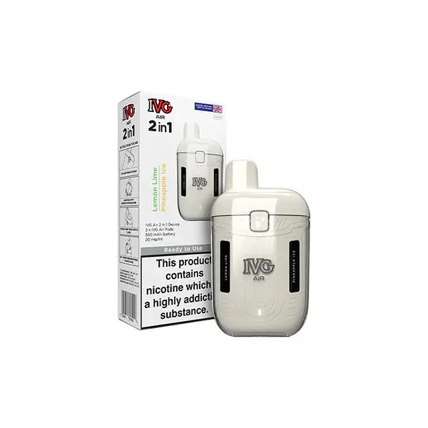 20mg IVG Air 2 in 1 Disposable Rechargeable Pod Vape Kit 1200 Puffs - Image 7