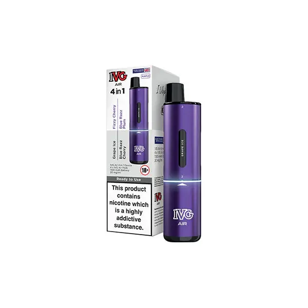 20mg I VG Air 4 in 1 Rechargeable Pod Vape Kit 2400 Puffs - Image 9