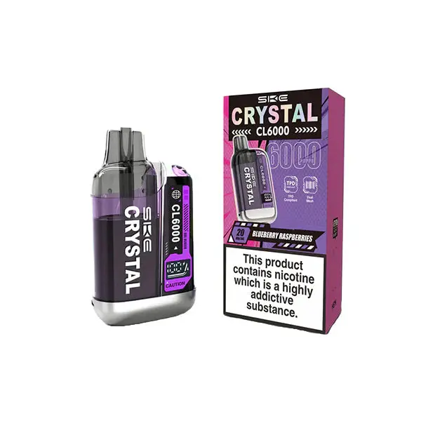 20mg SKE Crystal CL6000 Disposable Rechargeable Vape Kit 6000 Puffs - Image 3