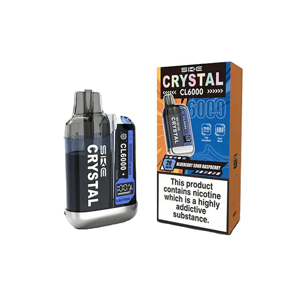 20mg SKE Crystal CL6000 Disposable Rechargeable Vape Kit 6000 Puffs - Image 4