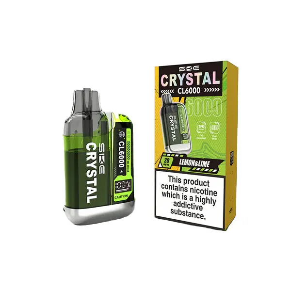 20mg SKE Crystal CL6000 Disposable Rechargeable Vape Kit 6000 Puffs - Image 7