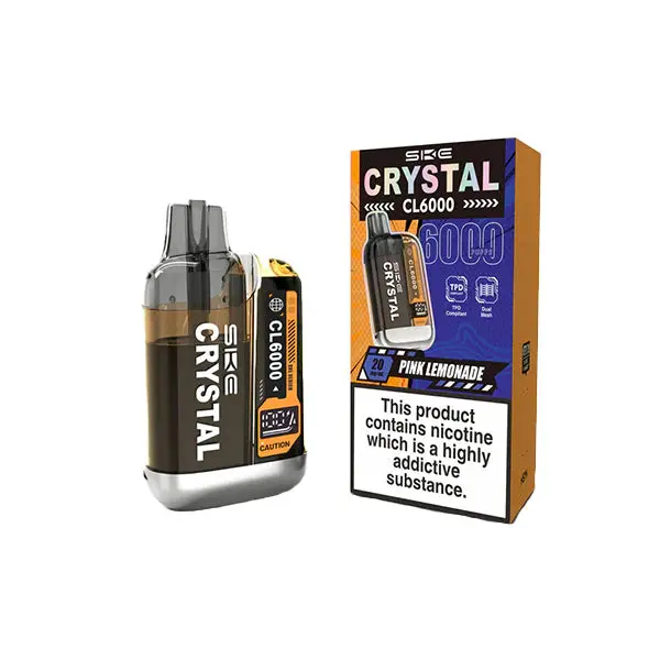 20mg SKE Crystal CL6000 Disposable Rechargeable Vape Kit 6000 Puffs - Image 8