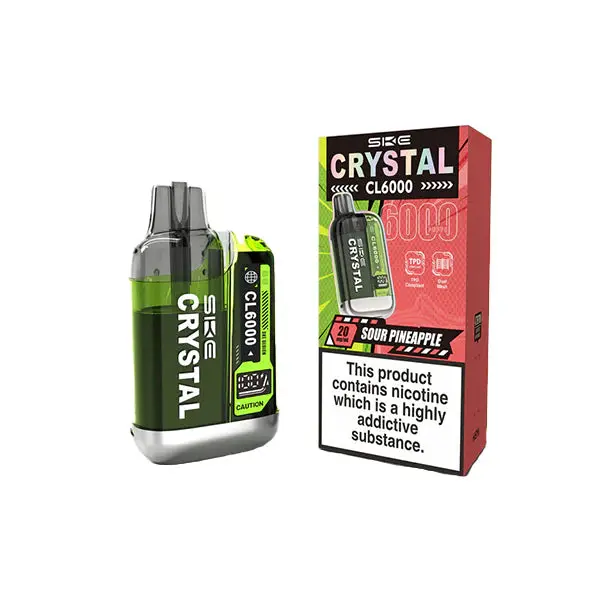 20mg SKE Crystal CL6000 Disposable Rechargeable Vape Kit 6000 Puffs - Image 9