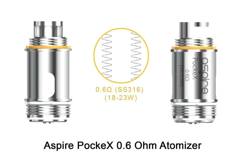 Aspire PockeX Replacement Coils Heads 0.6ohm Mesh 5 Pack UK - Image 3