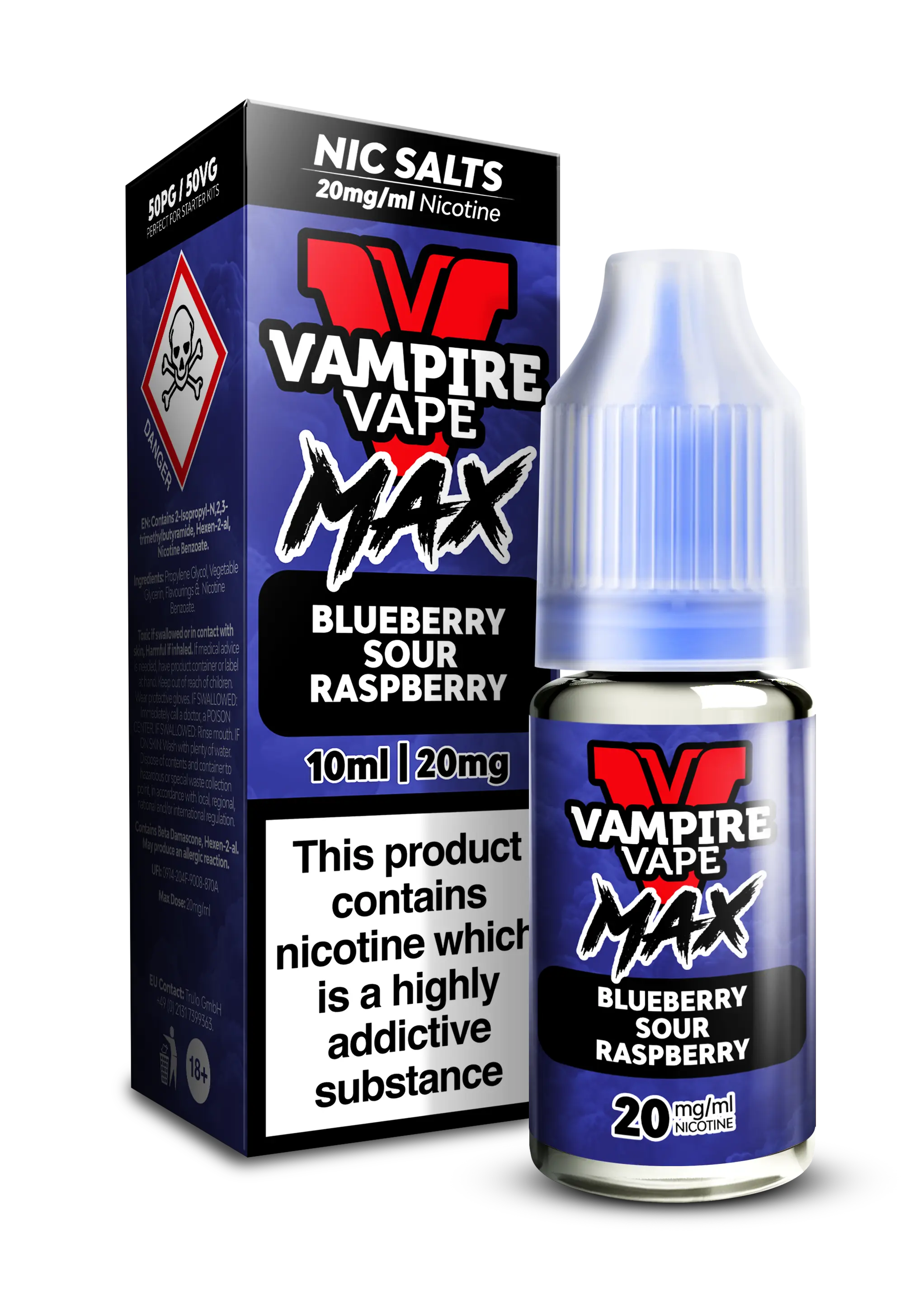 Blueberry Sour Raspberry By Vampire Vape Max Nic Salt