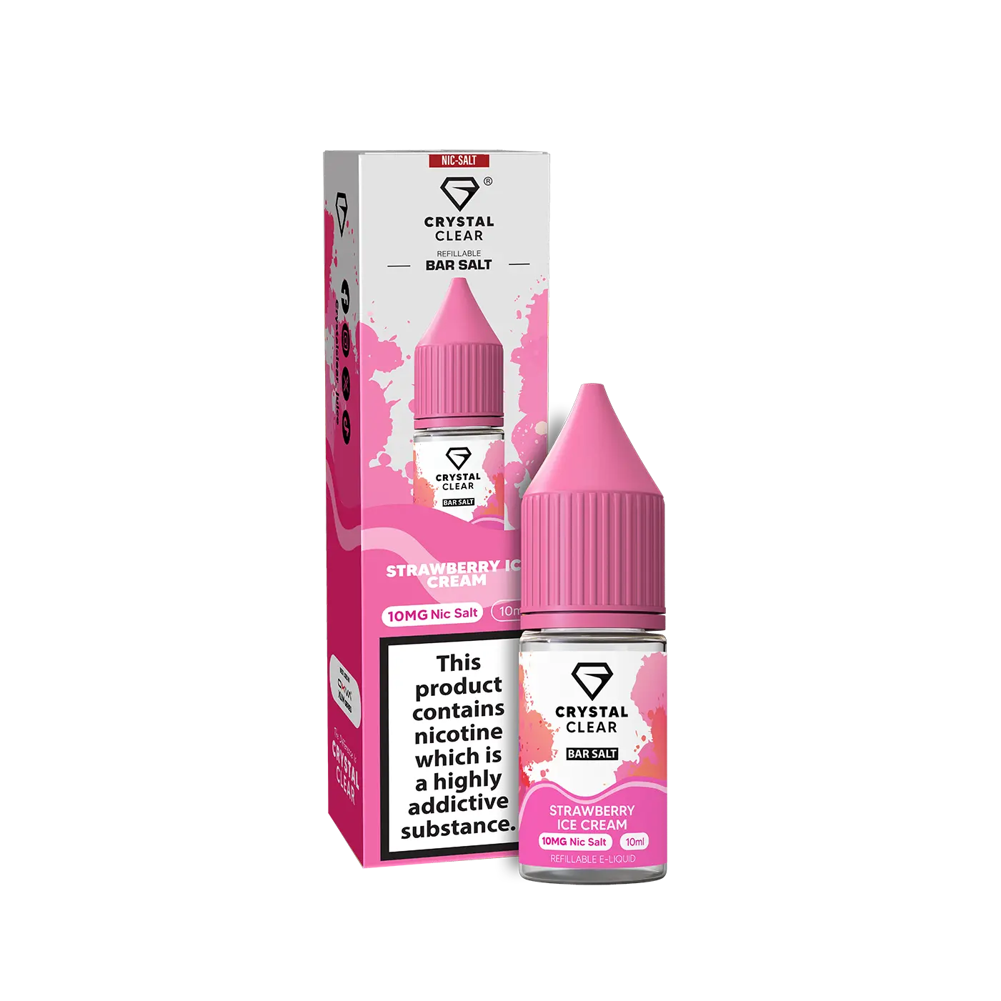 Strawberry Ice Cream Crystal Clear - Bar Nic Salts