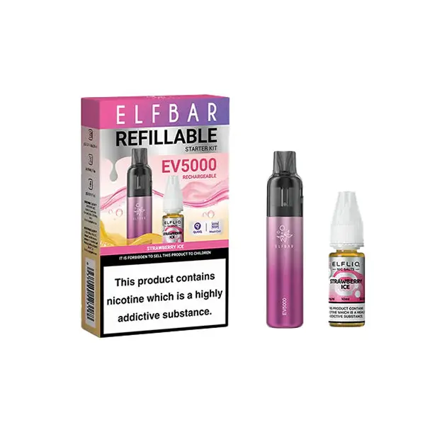 Elf Bar EV5000 Disposable Pod Kit + 20mg ElfLiq Salt - Image 8