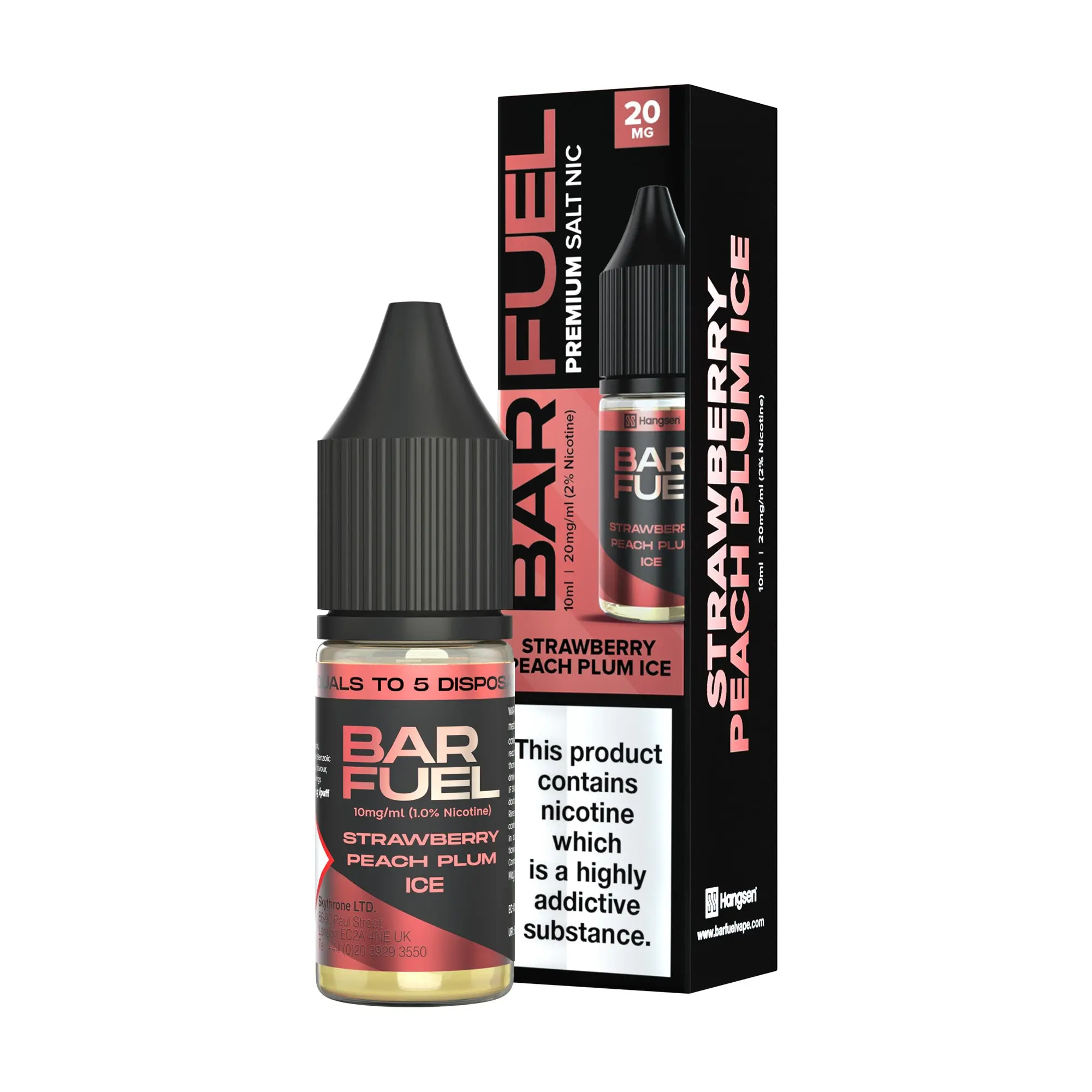 Strawberry Peach Plum Ice Hangsen Bar Fuel Nic Salts