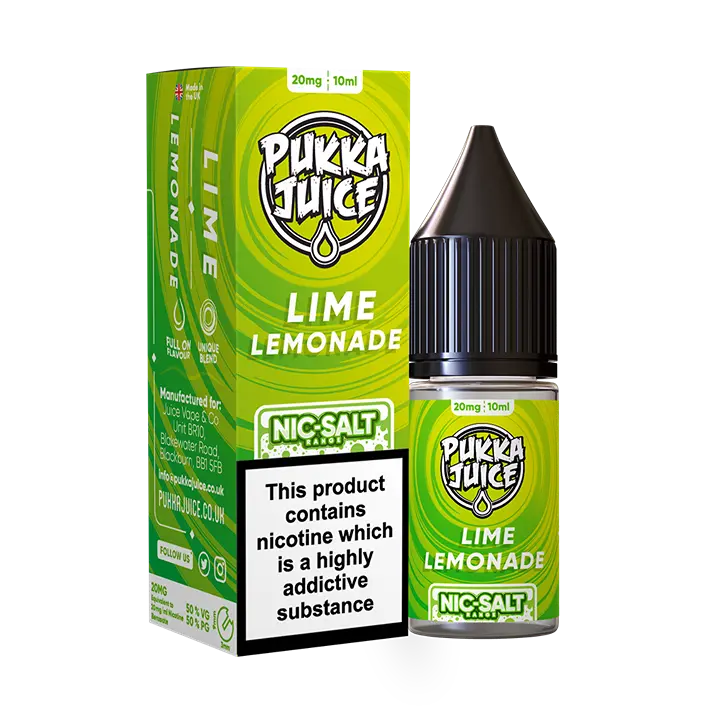 Lime Lemonade Pukka Juice Nic Salts  NEW FLAVOURS