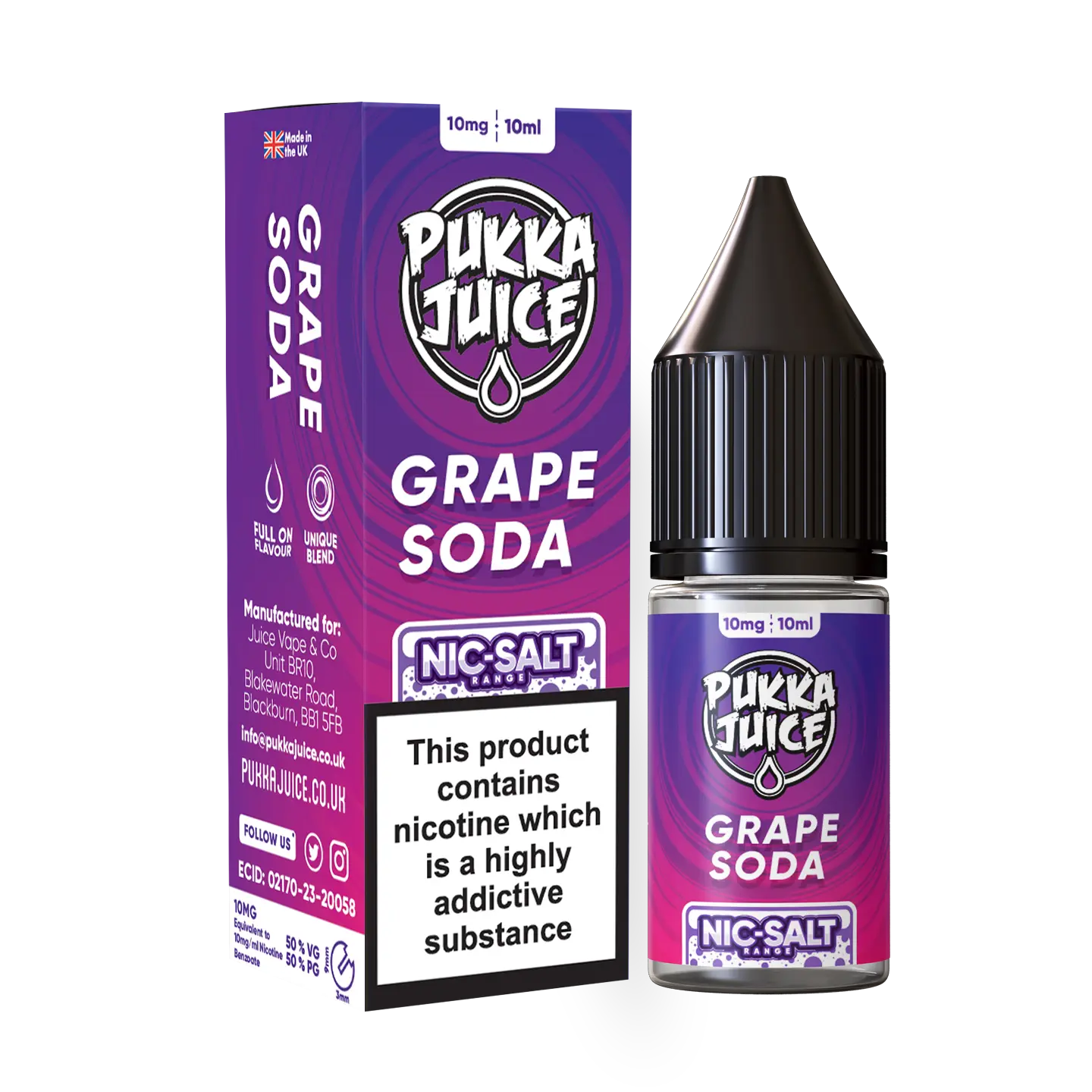 Grape Soda Pukka Juice Nic Salts  NEW FLAVOURS