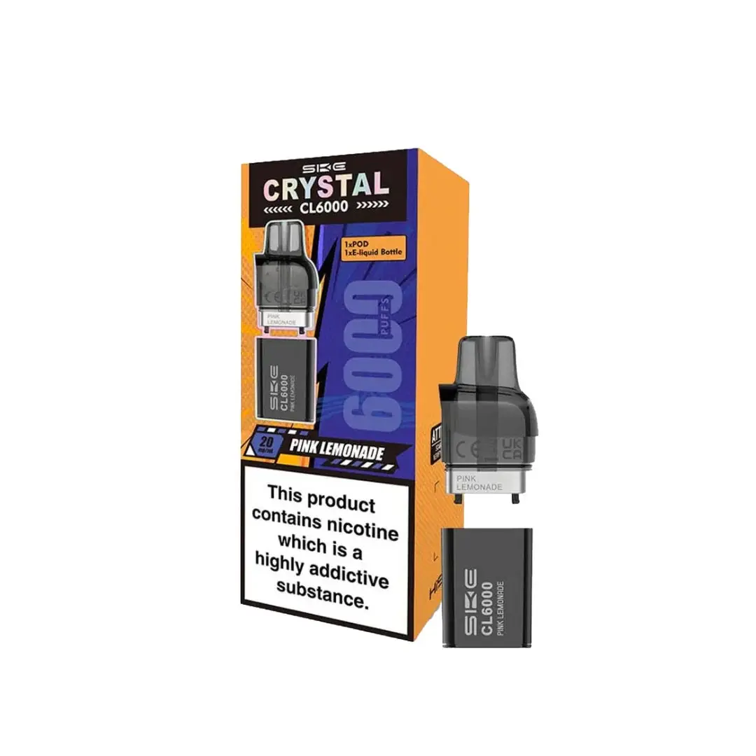 SKE Crystal CL6000 20mg Replacement Prefilled Pods 2ml 1200 Puffs - 2 Pcs - Image 8