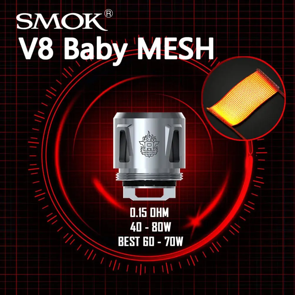 NEW SMOK V8 Baby Mesh 0.15 Ohm Coils UK - Image 4