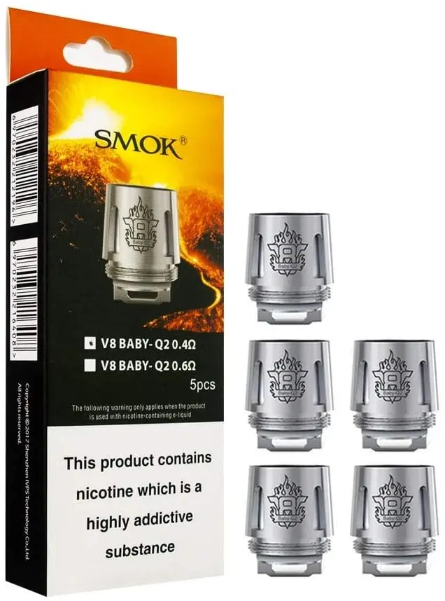 SMOK V8 Baby Q2 Replacement Coil 5pcs – 0.4 Ohm
