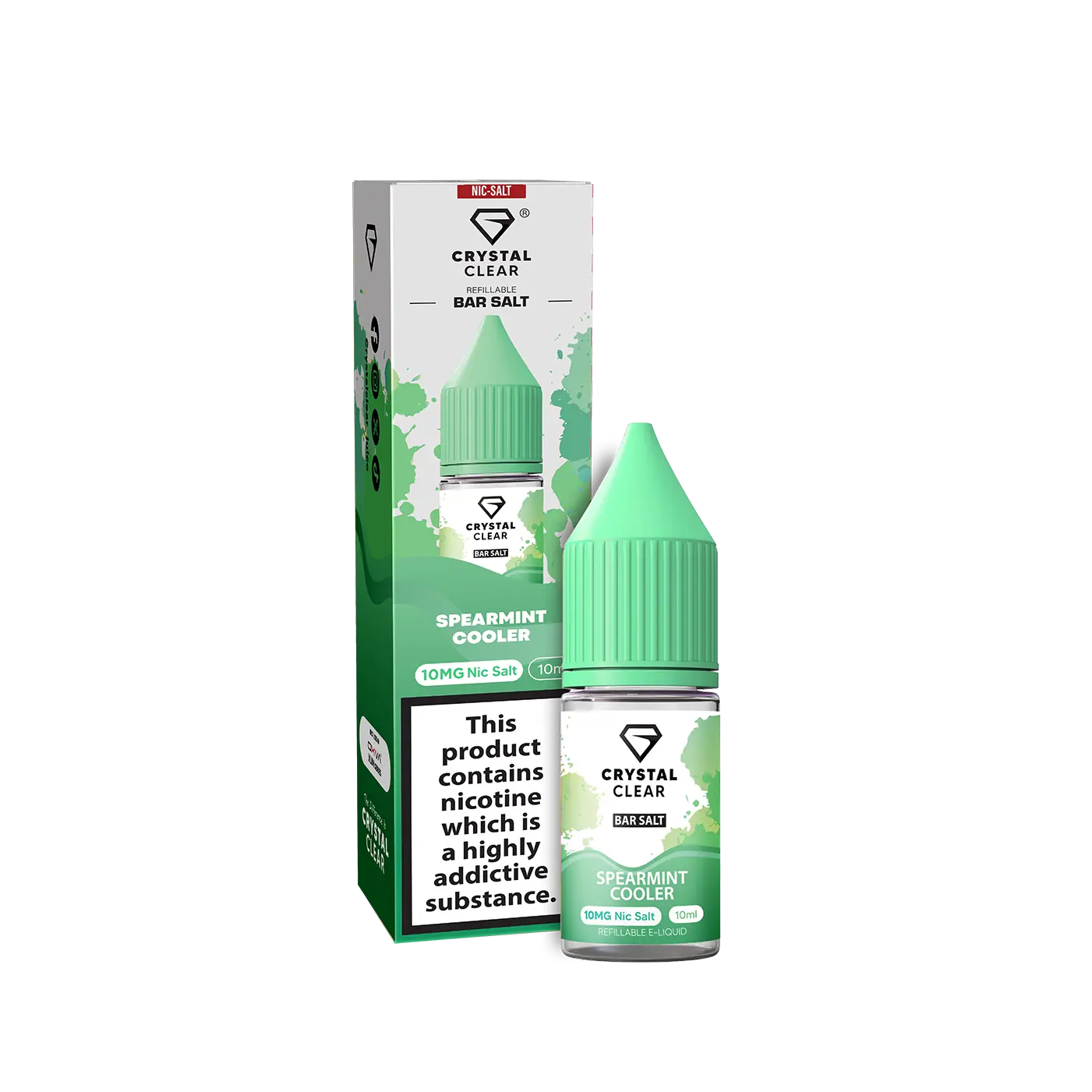Spearmint Cooler Crystal Clear - Bar Nic Salts