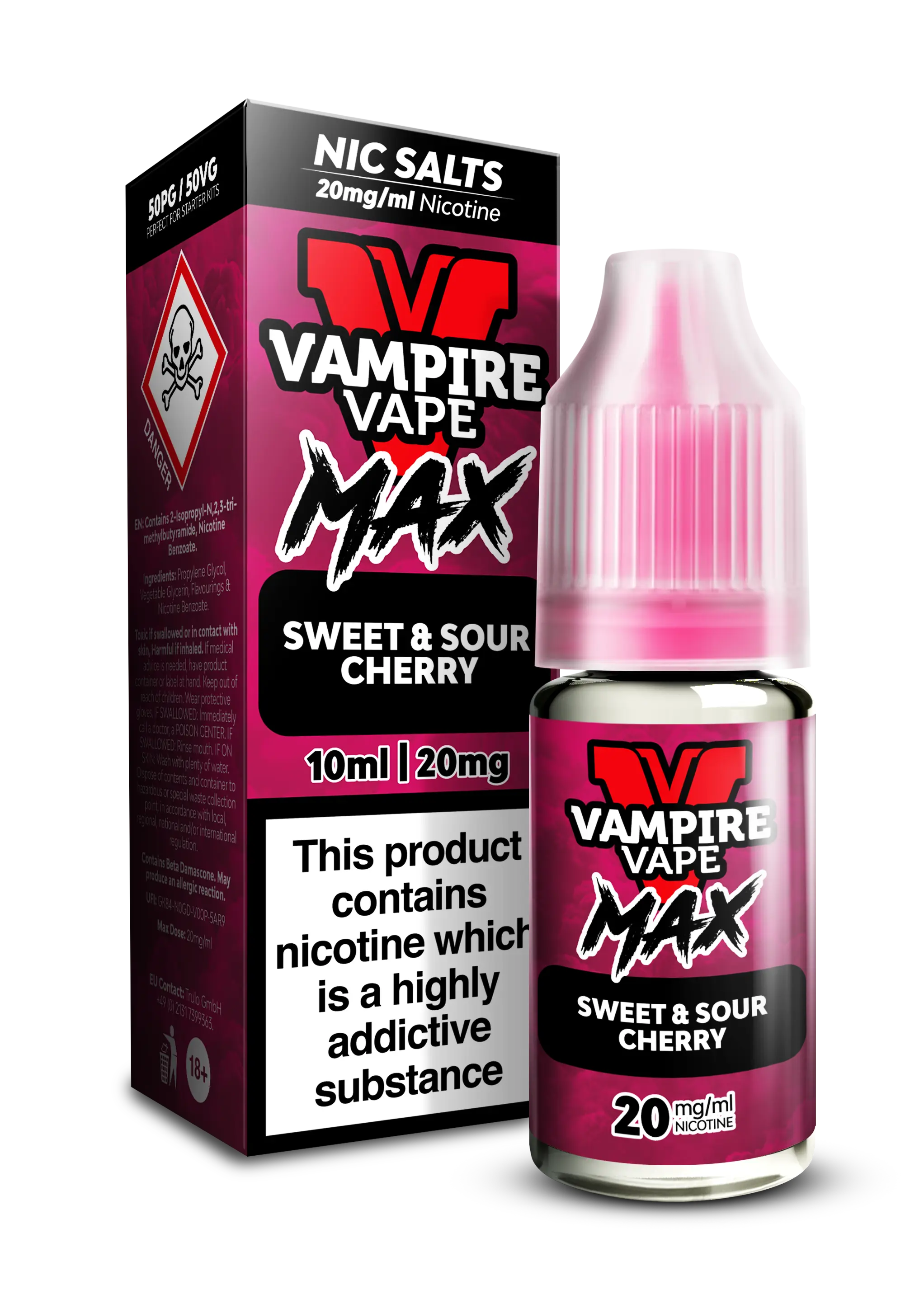Sweet & Sour Cherry By Vampire Vape Max  Nic Salt