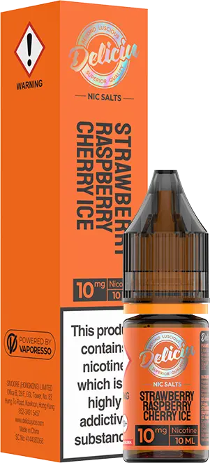 Strawberry Raspberry Cherry Ice Vaporesso's Deliciu Nic Salts